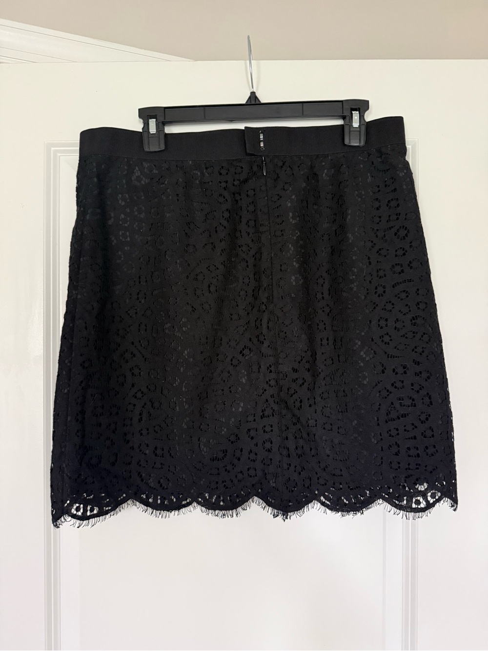 Black Lace Skirt with Scalloped Hem